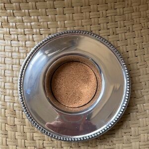 Silver Beaded Edge Wine Coaster Beatrix Ball 6607 Pearl Perfect for Easter Table